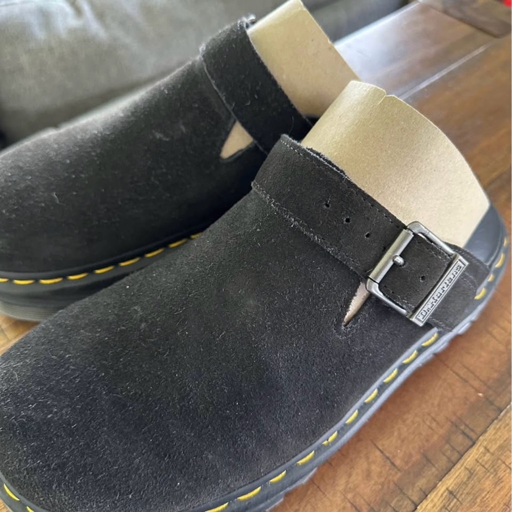 Dr. Martens Black Mules with Yellow Stitching - Picture 4 of 7